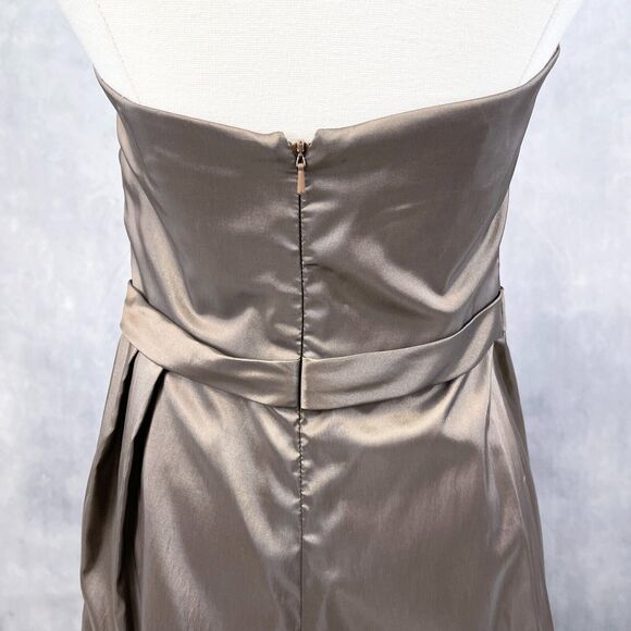Davids Bridal Strapless Dress Womens Size 10 Brown Bridesmaid‎ Prom Dressy Gala - Picture 6 of 12